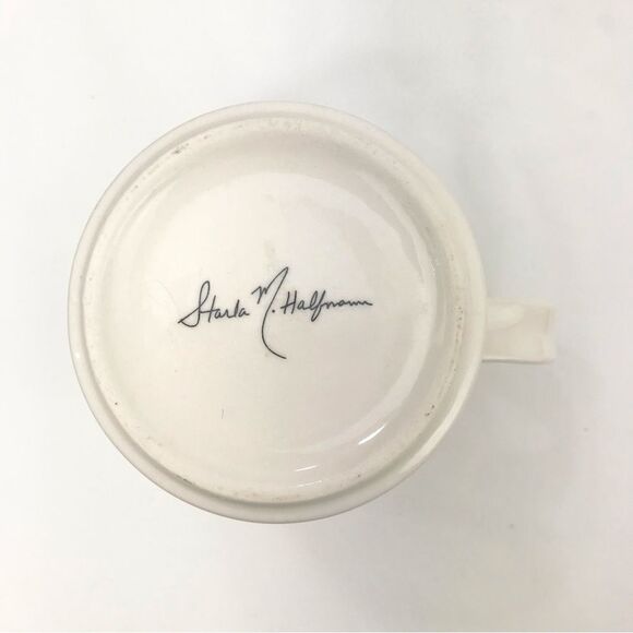 Anthropologie Starla M. Halfmann Petal Pallette Monogram R Floral Artisan Mug - Picture 12 of 13